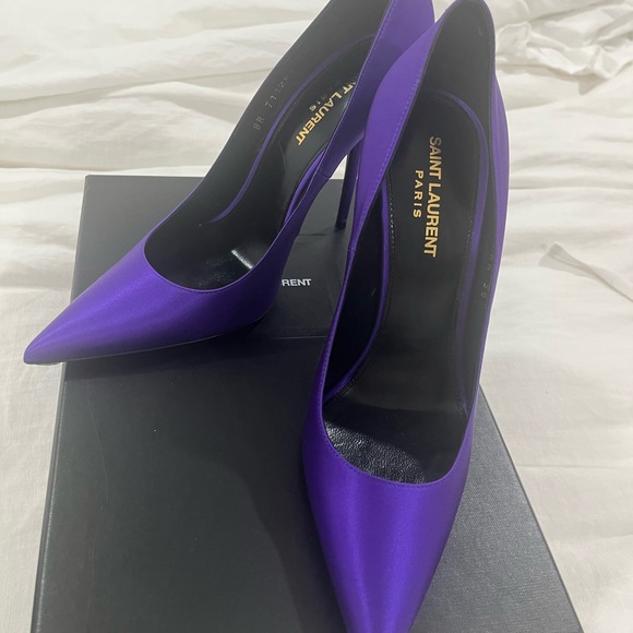 Saint Laurent Women's Vibrant Purple Heels - Picture 1 of 5